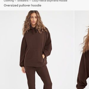 Aritzia cozy fleece boyfriend pullover hoodie.